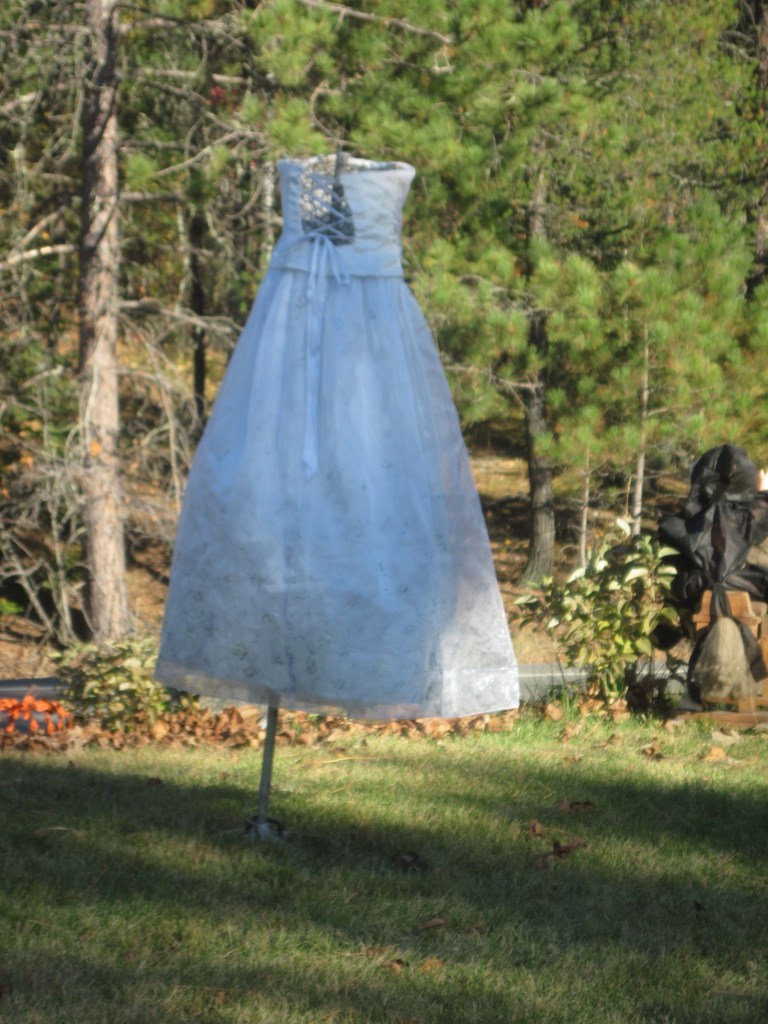 Wedding dress 5 tomato cage, chicken wire, wedding dress ghost
